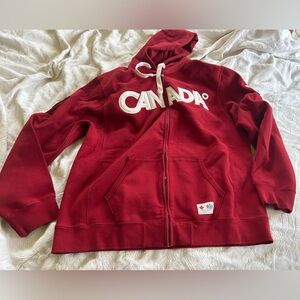 Hudson Bay Co. Red 2010 Canada Olympic zip up hoodie. Size XL